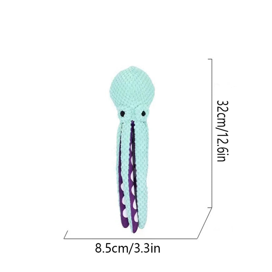Pet Plush Interactive Sound Octopus Dog Toy 