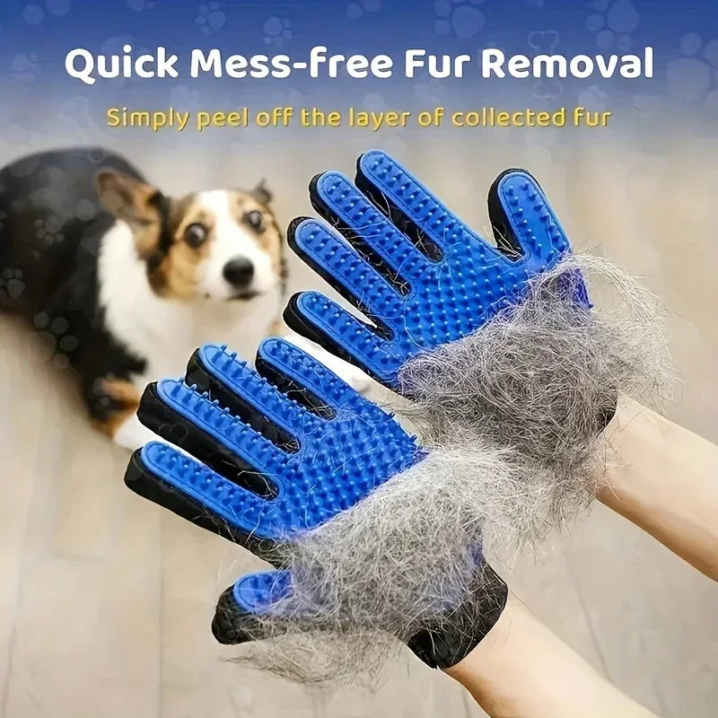 Easy Clean Pet Grooming Gloves For Cats & Dogs