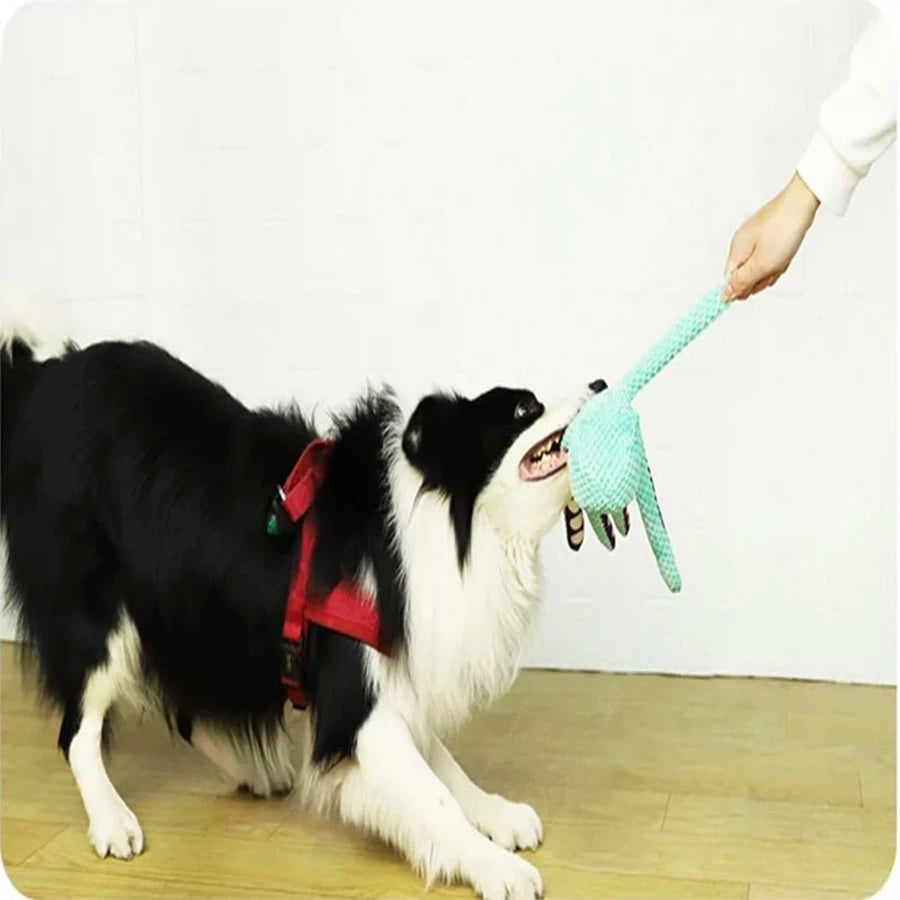 Pet Plush Interactive Sound Octopus Dog Toy 