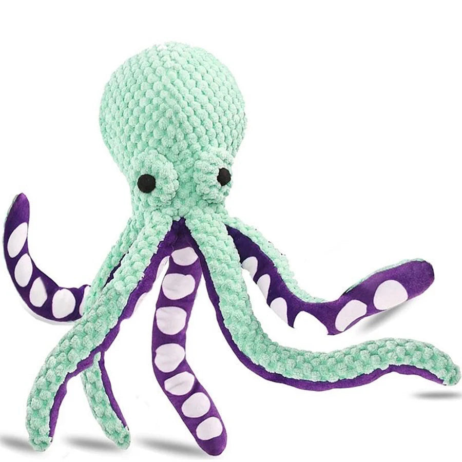 Pet Plush Interactive Sound Octopus Dog Toy 